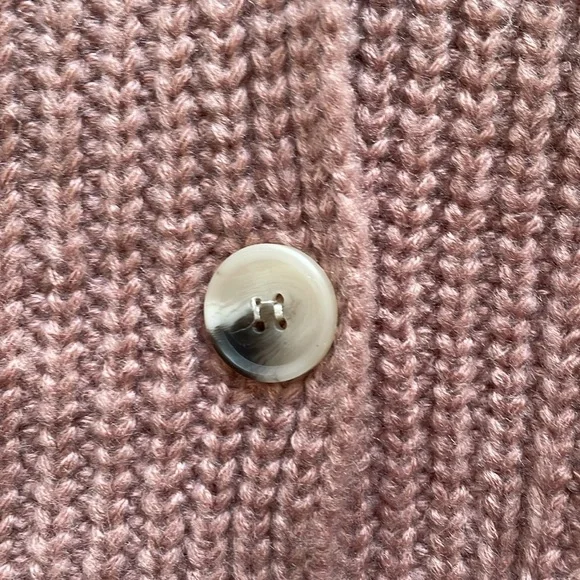 Anthropologie Dusty Pink Puff Sleeve Buttoned Cardigan - Picture 4 of 10
